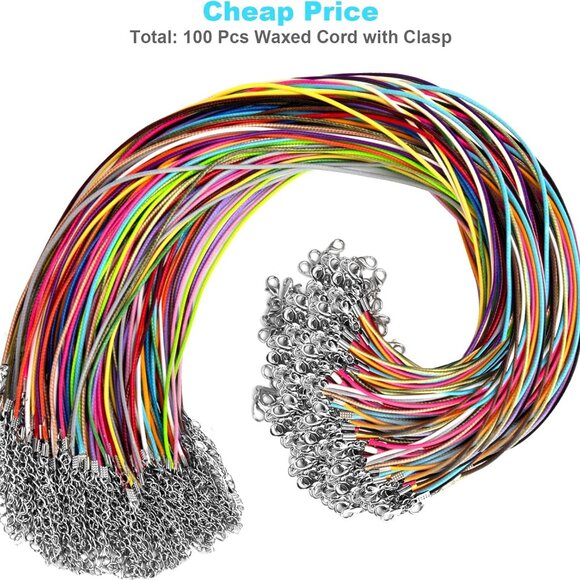 25 Leather Multi-Colored Necklace Cords with Adjustable Clasps - Picture 3 of 7